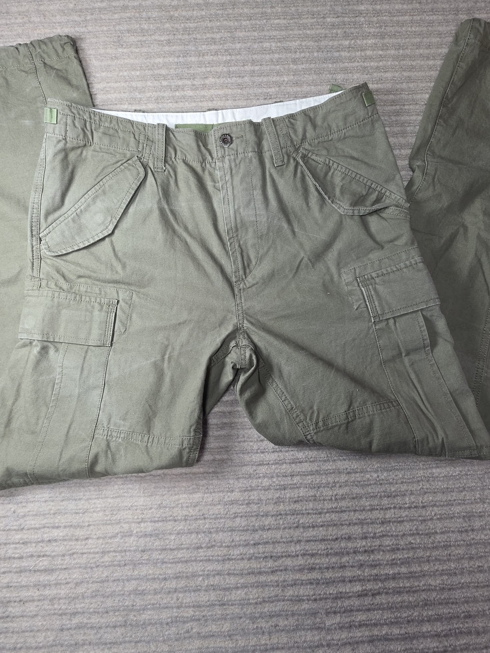 Polo Ralph Lauren Slim Fit Canvas Cargo Pant Olive Green Mens 34x32 Surplus